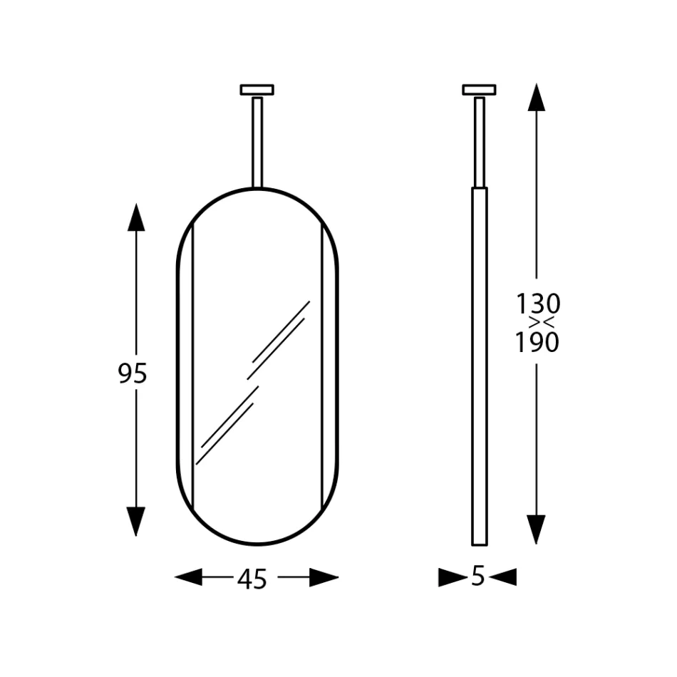Závěsné kovové zrcadlo s volitelným světlem Made in Italy - Amadeus Viadurini