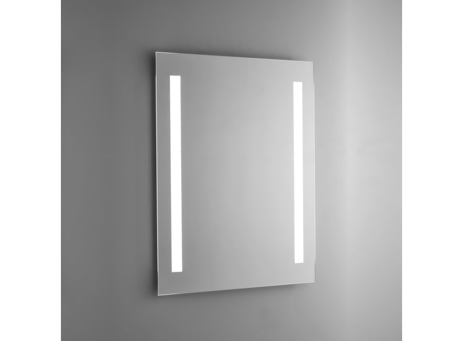 Koupelnové zrcadlo z leštěného drátu s LED podsvícením Made in Italy - Tony Viadurini