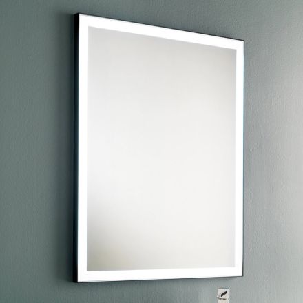 Nástěnné zrcadlo do koupelny s černým kovovým rámem a LED diodou vyrobené v Itálii - Chebeo Viadurini