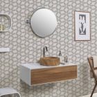 Nástěnné zrcadlo do koupelny s chromovaným mosazným rámem - Rondello Viadurini