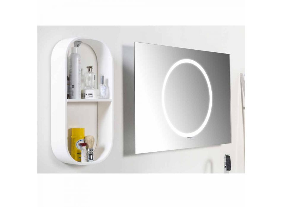 Nástěnné koupelnové zrcadlo s LED osvětlením - Dotta Viadurini