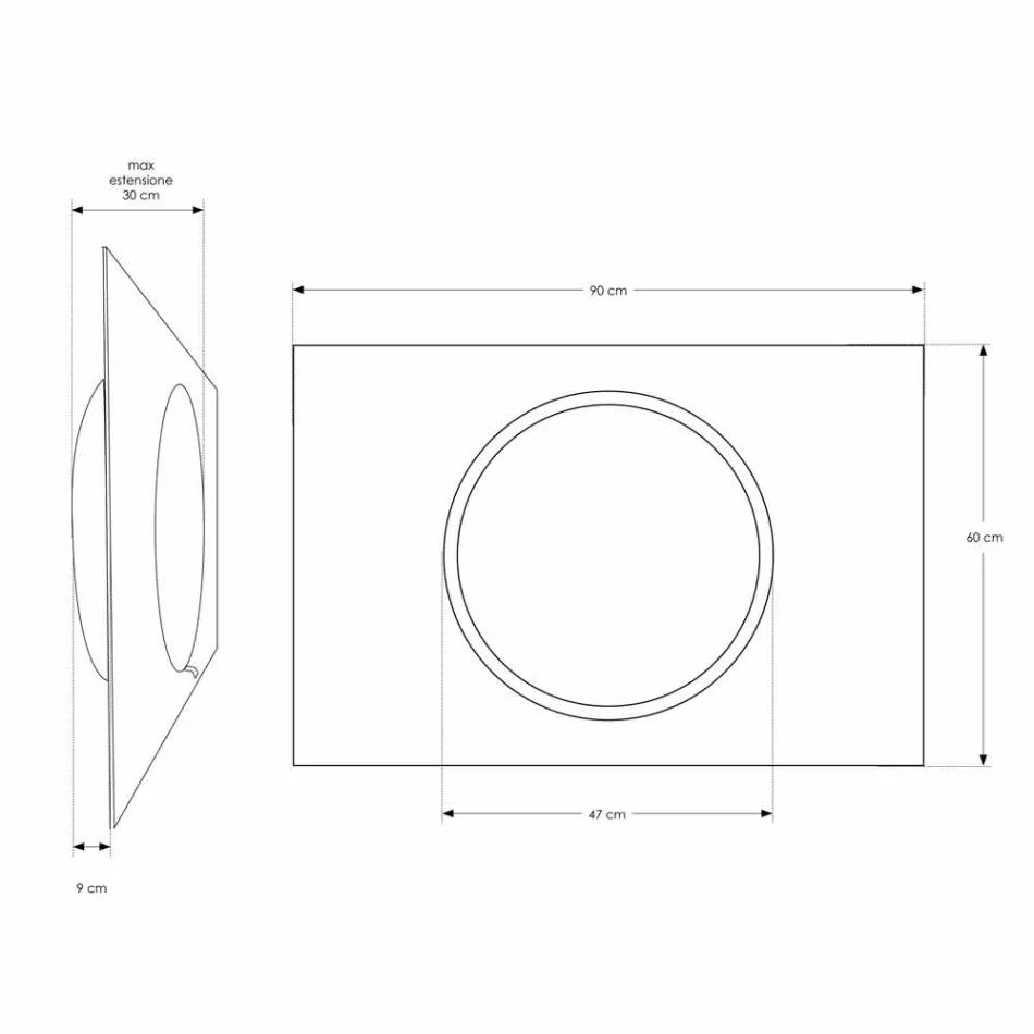 Nástěnné koupelnové zrcadlo s LED osvětlením - Dotta Viadurini