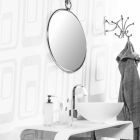 Koupelnové zrcadlo s kulatou stěnou v Chrome Ottome se stárnutím - červen Viadurini