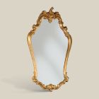 Barokní zrcadlo ve tvaru se zlatým listovým rámem Made in Italy - Precious Viadurini