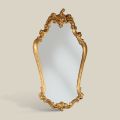 Barokní zrcadlo ve tvaru se zlatým listovým rámem Made in Italy - Precious