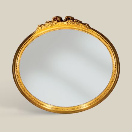 Klasické oválné zrcadlo se zlatým rámem vyrobeným v Itálii - vzácné Viadurini
