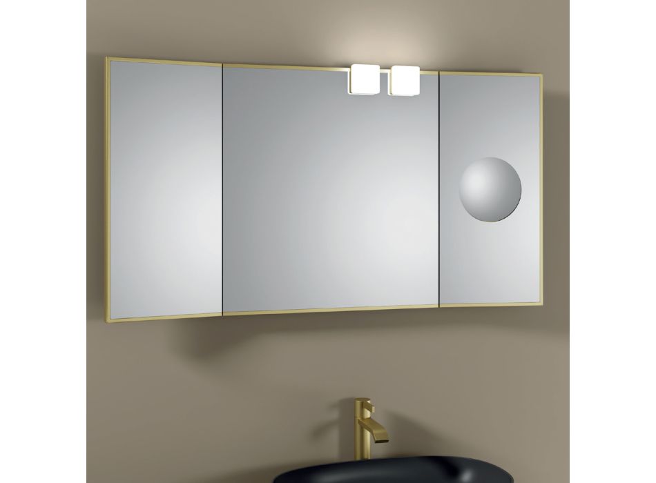 Zrcadlo se 2 pohyblivými stranami a zvětšovacím zrcadlem Made in Italy - Nelson Viadurini