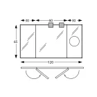 Zrcadlo se 2 pohyblivými stranami a zvětšovacím zrcadlem Made in Italy - Nelson Viadurini