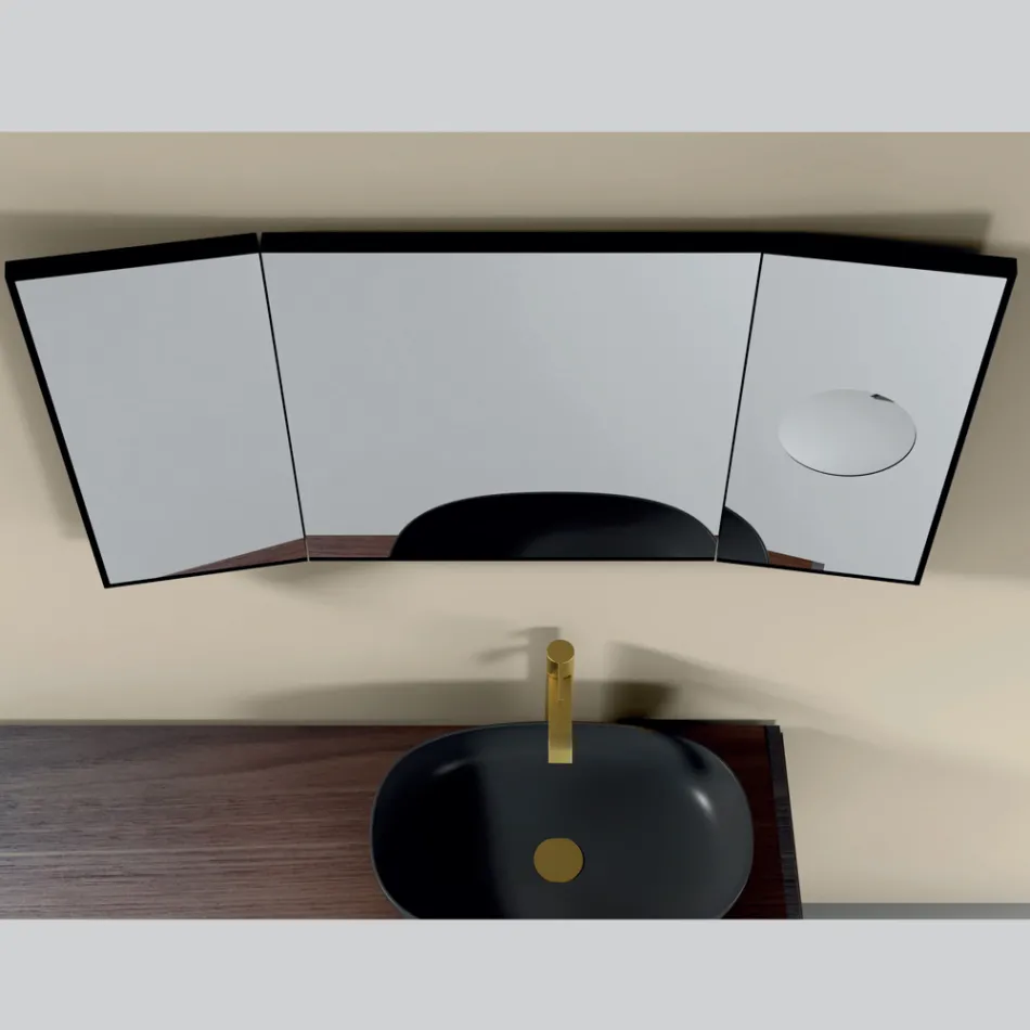 Zrcadlo se 2 pohyblivými stranami a zvětšovacím zrcadlem Made in Italy - Nelson Viadurini