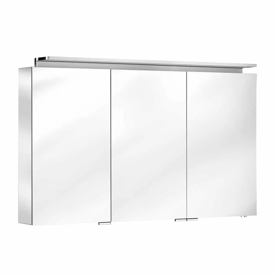 Moderní 3dveřové zrcadlo do nástěnné skříňky s vnitřními policemi - Bramo Viadurini