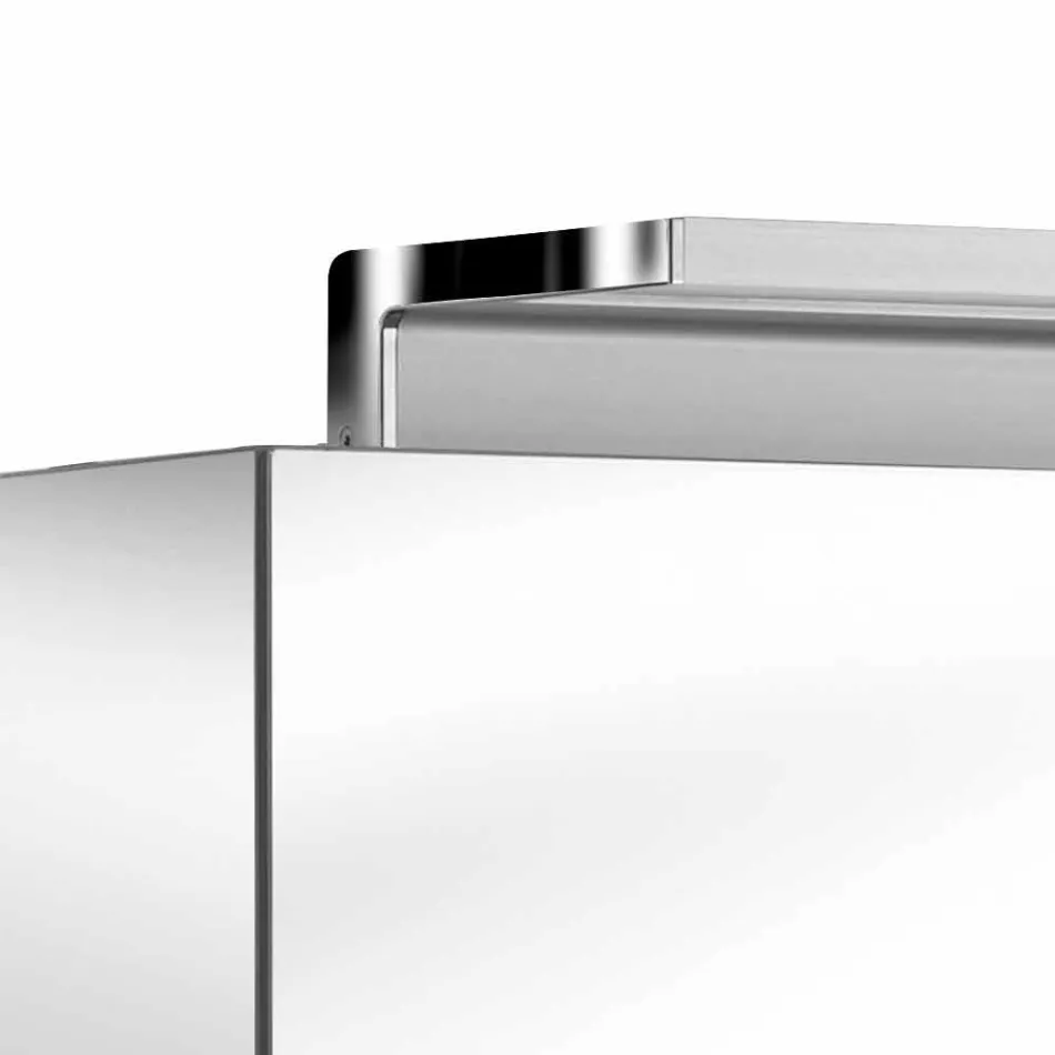 Moderní 3dveřové zrcadlo do nástěnné skříňky s vnitřními policemi - Bramo Viadurini