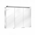 Koupelnové zrcadlo s 3dveřovou nástěnnou jednotkou s vnitřními policemi - Bramo