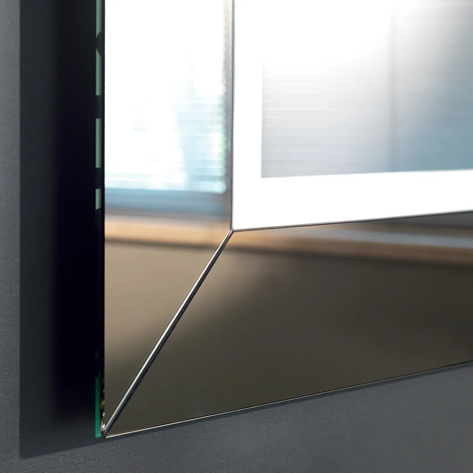 Zrcadlo s barevným rámem zrcadla a LED Made in Italy - Newton Viadurini