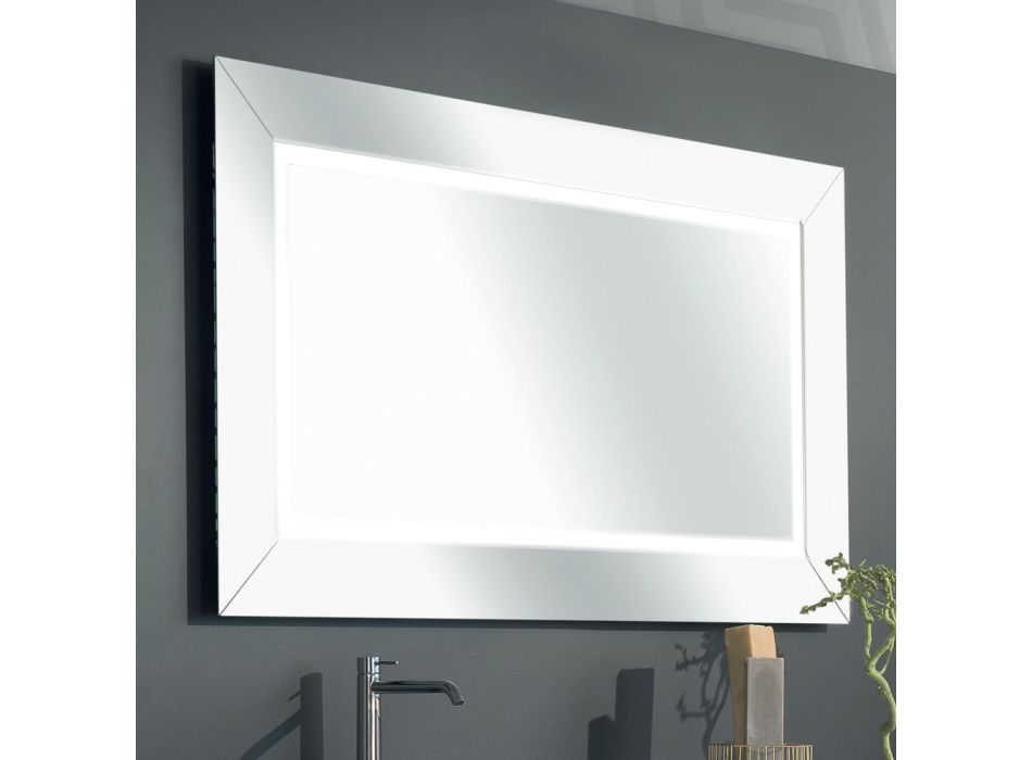 Zrcadlo s barevným rámem zrcadla a LED Made in Italy - Newton Viadurini