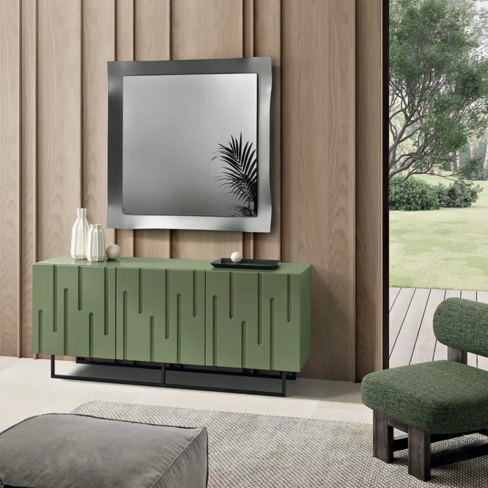 Zrcadlo s tvarovaným rámem dostupné ve 3 velikostech a 2 barvách - Carolina Viadurini