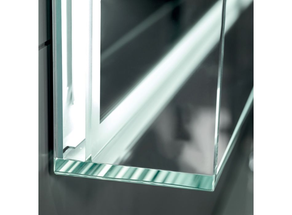 Zrcadlo s integrovanými světly a křišťálovým rámem Made in Italy - Isaac Viadurini