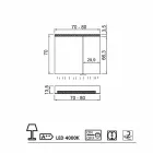 Zrcadlová skříňka 2 dvířka moderní design, LED osvětlení, Carol Viadurini