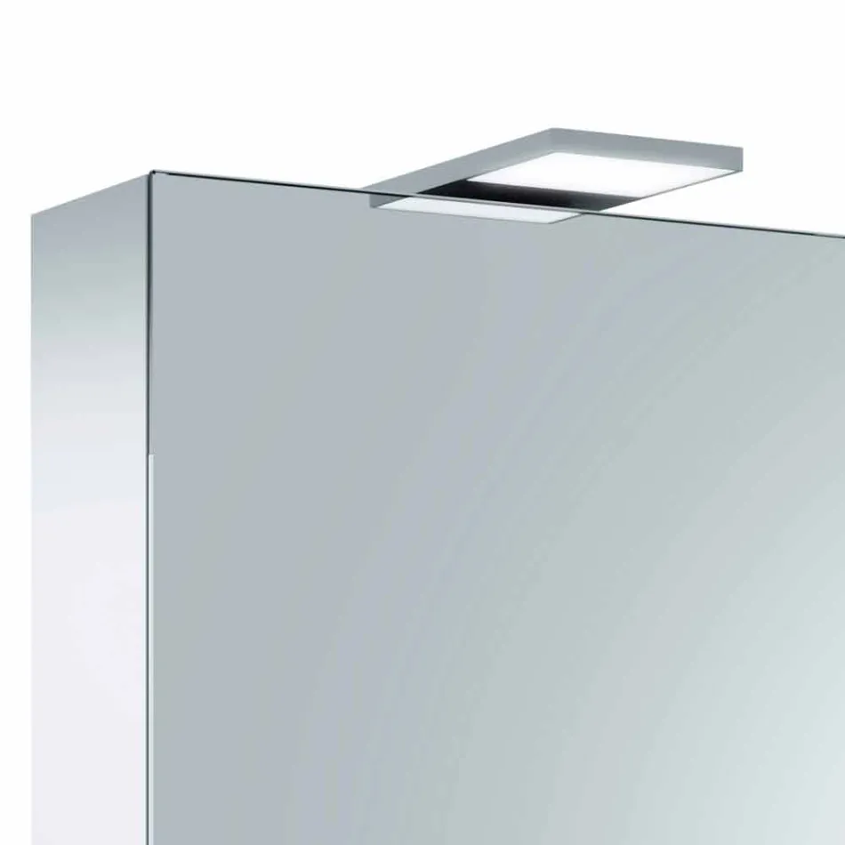 Kontejnerové zrcadlo se 3 dveřmi s 9 vnitřními policemi a LED osvětlením - ráčna Viadurini