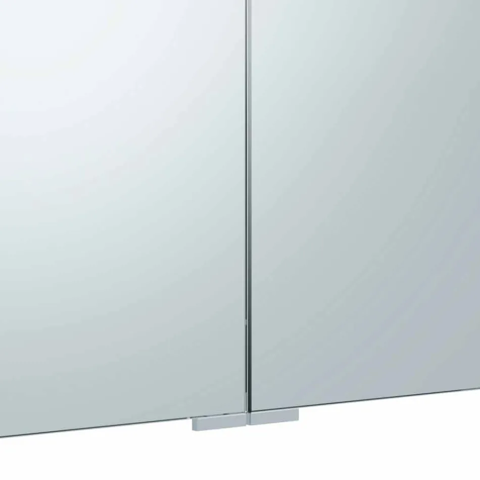 Kontejnerové zrcadlo se 3 dveřmi s 9 vnitřními policemi a LED osvětlením - ráčna Viadurini