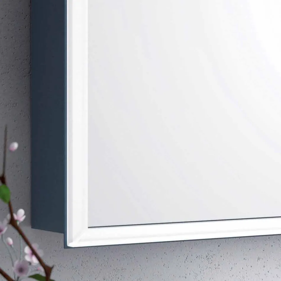 Stěna se zrcadlem 2 moderní kontejnerové dveře, LED osvětlení, Adele Viadurini