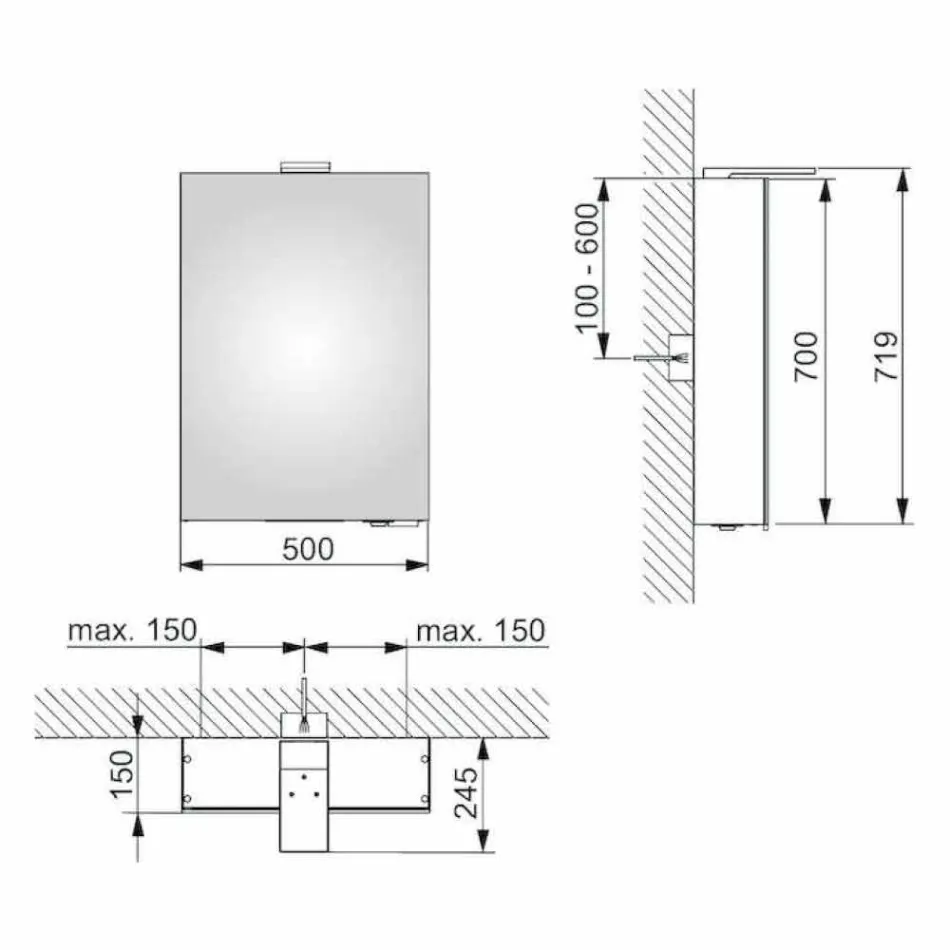 Nástěnné zrcadlo s otočnými dveřmi a LED osvětlením - ráčna Viadurini