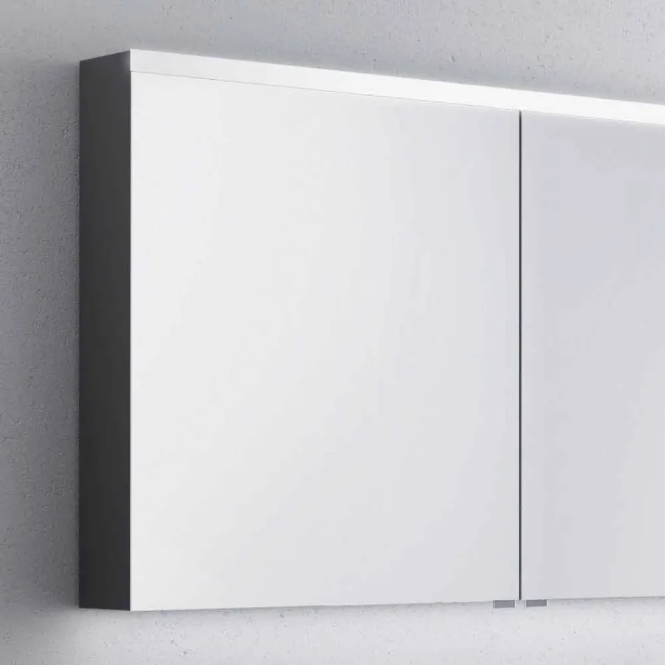 Zrcadlová skříňka s LED lázně s 2 dveřmi, moderní design, Carol Viadurini