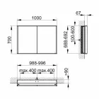 Moderní zapuštěná zrcadlová skříňka ve stříbrně lakovaném hliníku - démon Viadurini