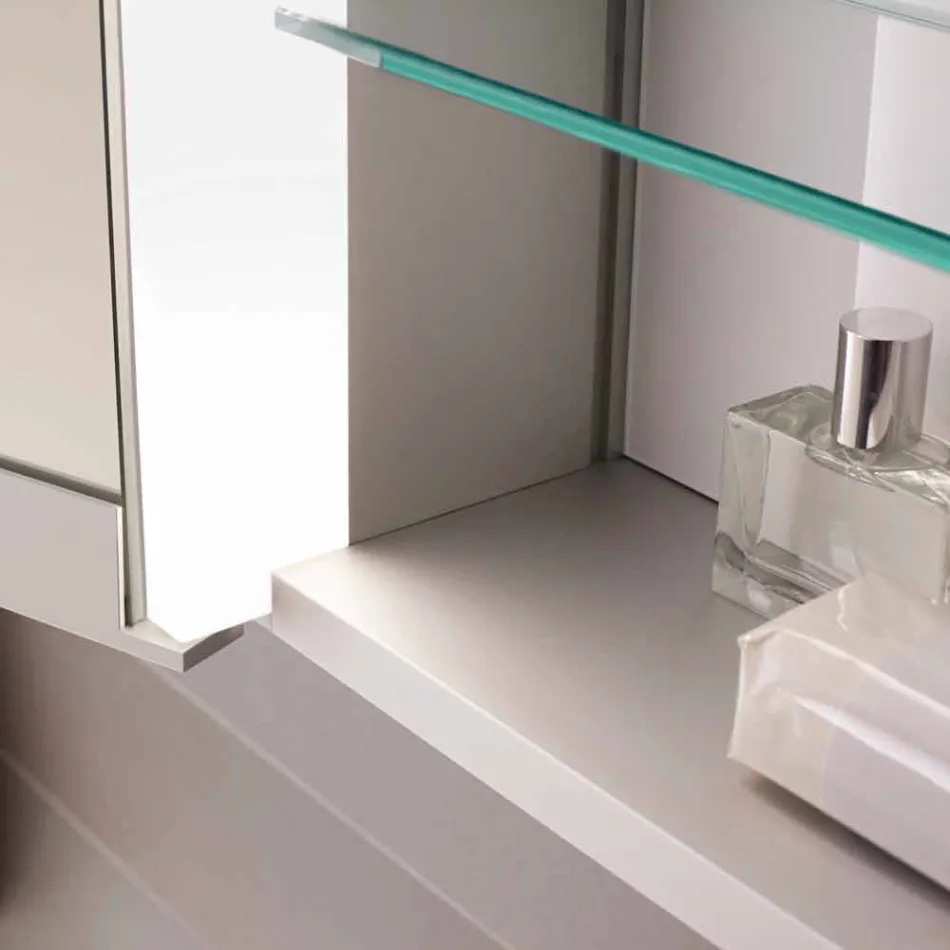 Nástěnné zrcadlo z hliníku s LED osvětlením - Demon Viadurini