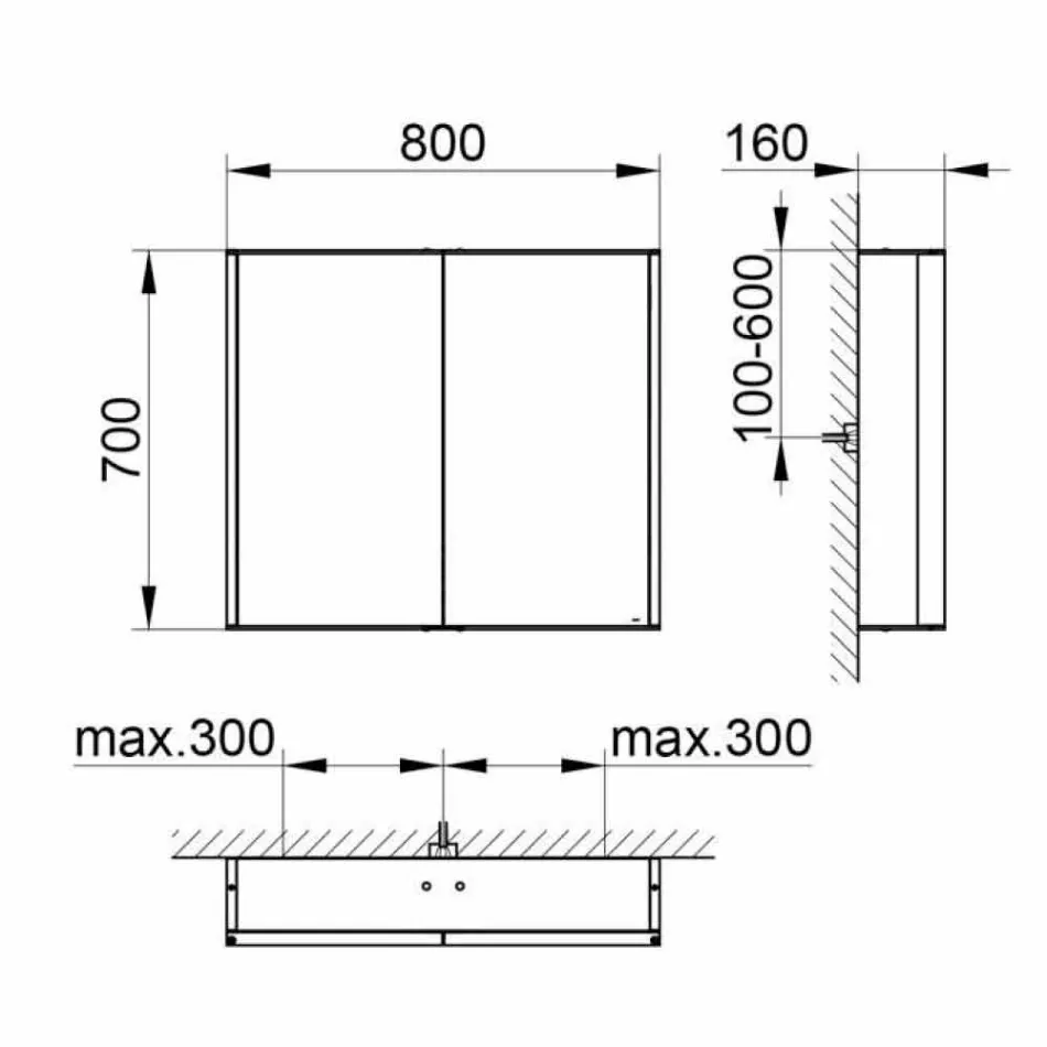 Nástěnné zrcadlo z hliníku s LED osvětlením - Demon Viadurini