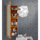 Zrcadlo na stěnu z teaku s policemi a vnitřními zásuvkami - Ralio Viadurini