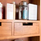 Zrcadlo na stěnu z teaku s policemi a vnitřními zásuvkami - Ralio Viadurini