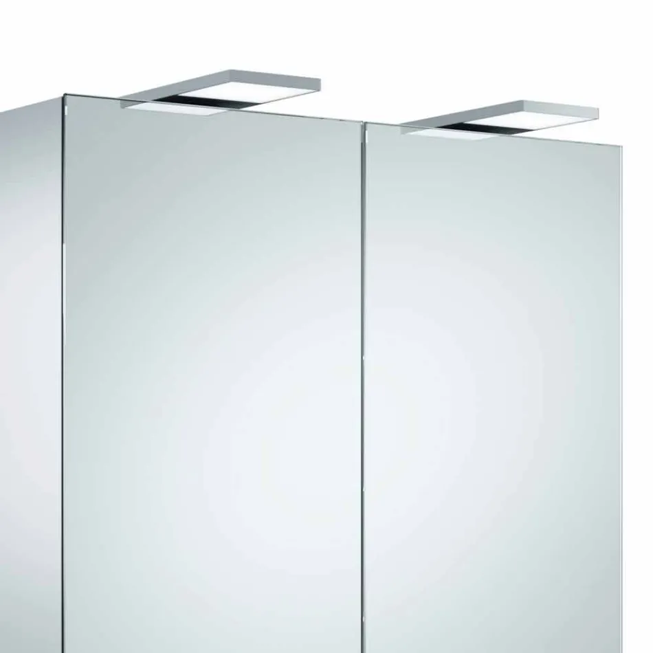 Moderní nástěnné zrcadlo se 2 dveřmi a LED osvětlením - ráčna Viadurini
