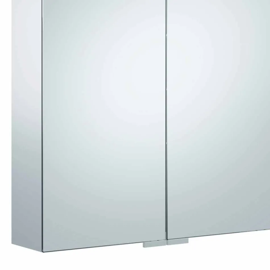 Moderní nástěnné zrcadlo se 2 dveřmi a LED osvětlením - ráčna Viadurini