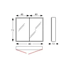 Dřevěný zrcadlový kontejner s dvojitým zrcadlem a světly Made in Italy - Darwin Viadurini