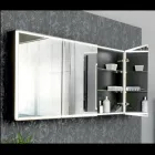 Dřevěný zrcadlový kontejner s dvojitým zrcadlem a světly Made in Italy - Darwin Viadurini