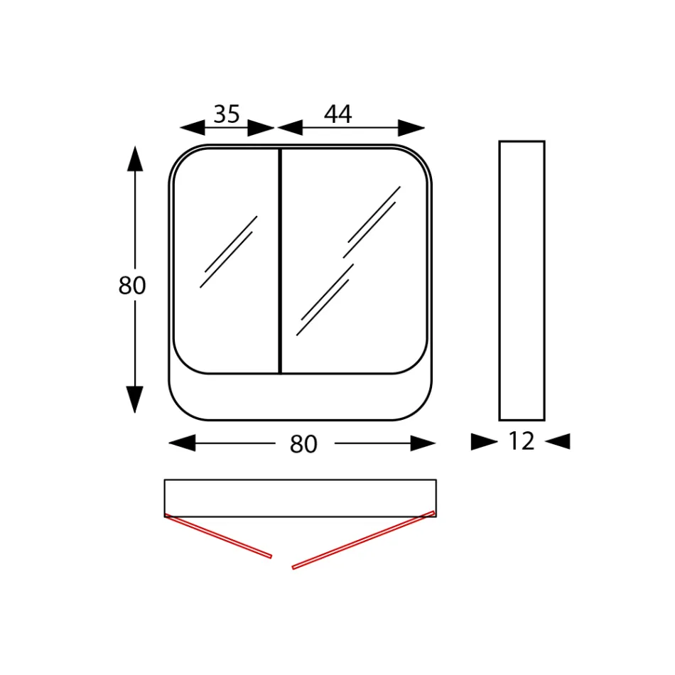 Kovový zrcadlový kontejner se 2 dvojitými zrcadlovými dvířky Made in Italy - Galilei Viadurini