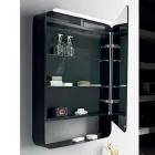 Kovový zrcadlový kontejner s dvojitými zrcadlovými dvířky a světly Made in Italy - Jane Viadurini