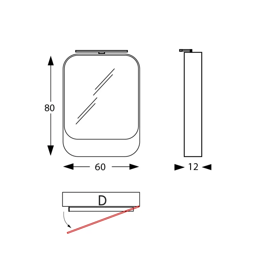 Kovový zrcadlový kontejner s dvojitými zrcadlovými dvířky a světly Made in Italy - Jane Viadurini