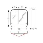 Kovový zrcadlový kontejner s dvojitými zrcadlovými dveřmi a světly Made in Italy - Galileo Viadurini