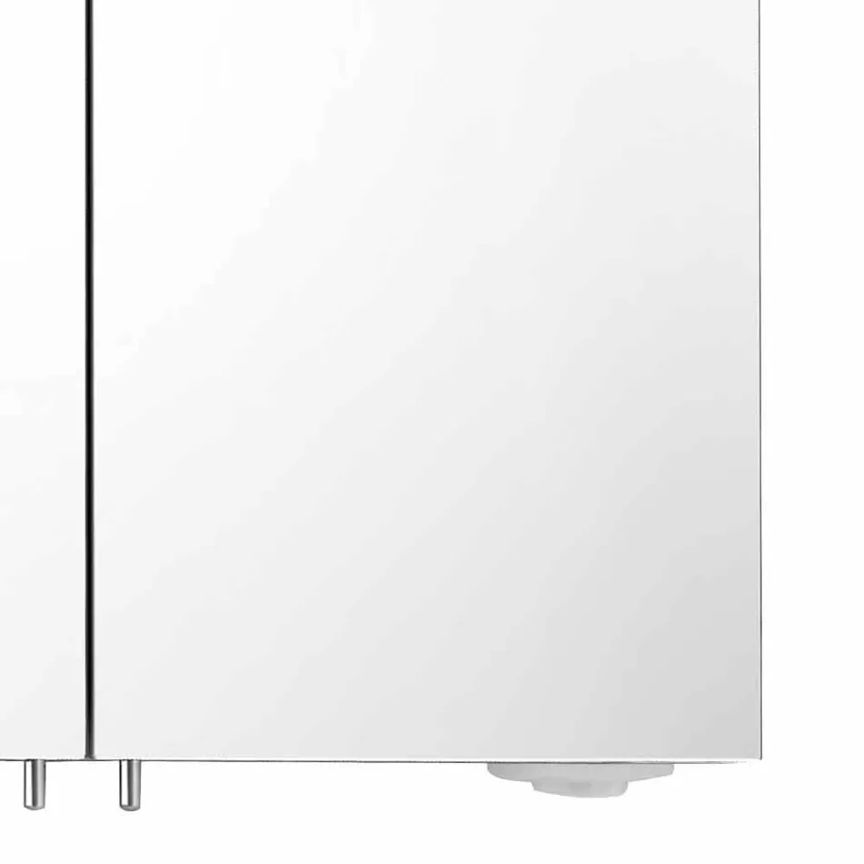 Moderní kontejnerové zrcadlo se 2 dveřmi ze stříbřitě lakovaného hliníku - Alfio Viadurini