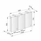 Moderní kontejnerové zrcadlo se 3 krystalovými dveřmi a 3 LED světly - Maxi Viadurini