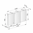 Moderní kontejnerové zrcadlo se 3 krystalovými dveřmi a 3 LED světly - Maxi Viadurini