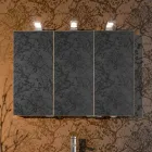 Moderní kontejnerové zrcadlo se 3 krystalovými dveřmi a 3 LED světly - Maxi Viadurini