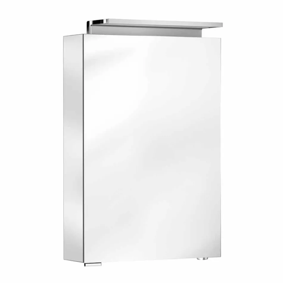 Moderní zrcadlo s křišťálovými policemi a LED světlem - Bramo Viadurini