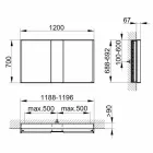 Moderní zapuštěný zrcadlový kontejner s LED světlem a dotykovou klávesnicí - démon Viadurini