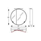 Kulatý kovový zrcadlový kontejner s dvojitým zrcadlem Made in Italy - Charles Viadurini