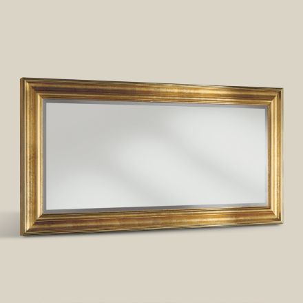 Klasické obdélníkové zrcadlo se zlatým rámem vyrobené v Itálii - Milli Viadurini
