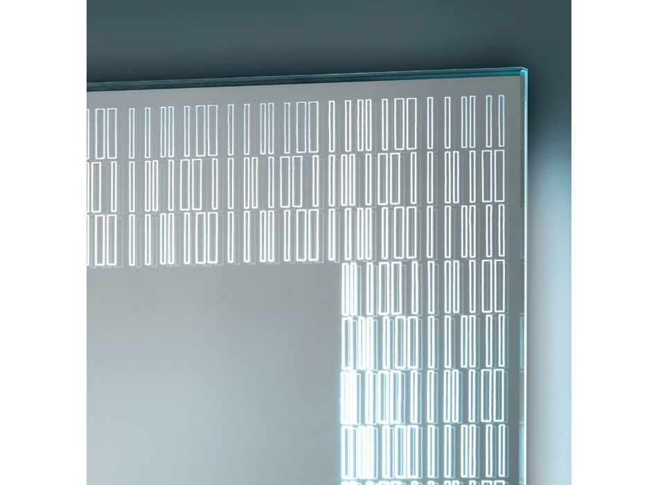 Koupelnové zrcadlo s laserem gravírovanými dekoracemi Made in Italy - Freud Viadurini