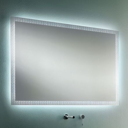 Koupelnové zrcadlo s laserem gravírovanými dekoracemi Made in Italy - Freud Viadurini