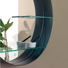 Kovové koupelnové zrcadlo se 2 skleněnými policemi Made in Italy - Einstein Viadurini